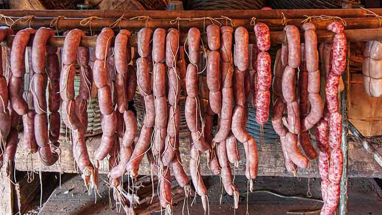 sausages and salami
